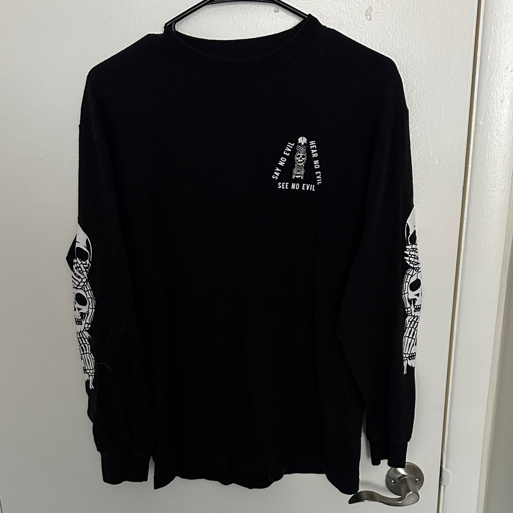 Last Call Co. Black Long Sleeve Speak, Hear, See No Evil